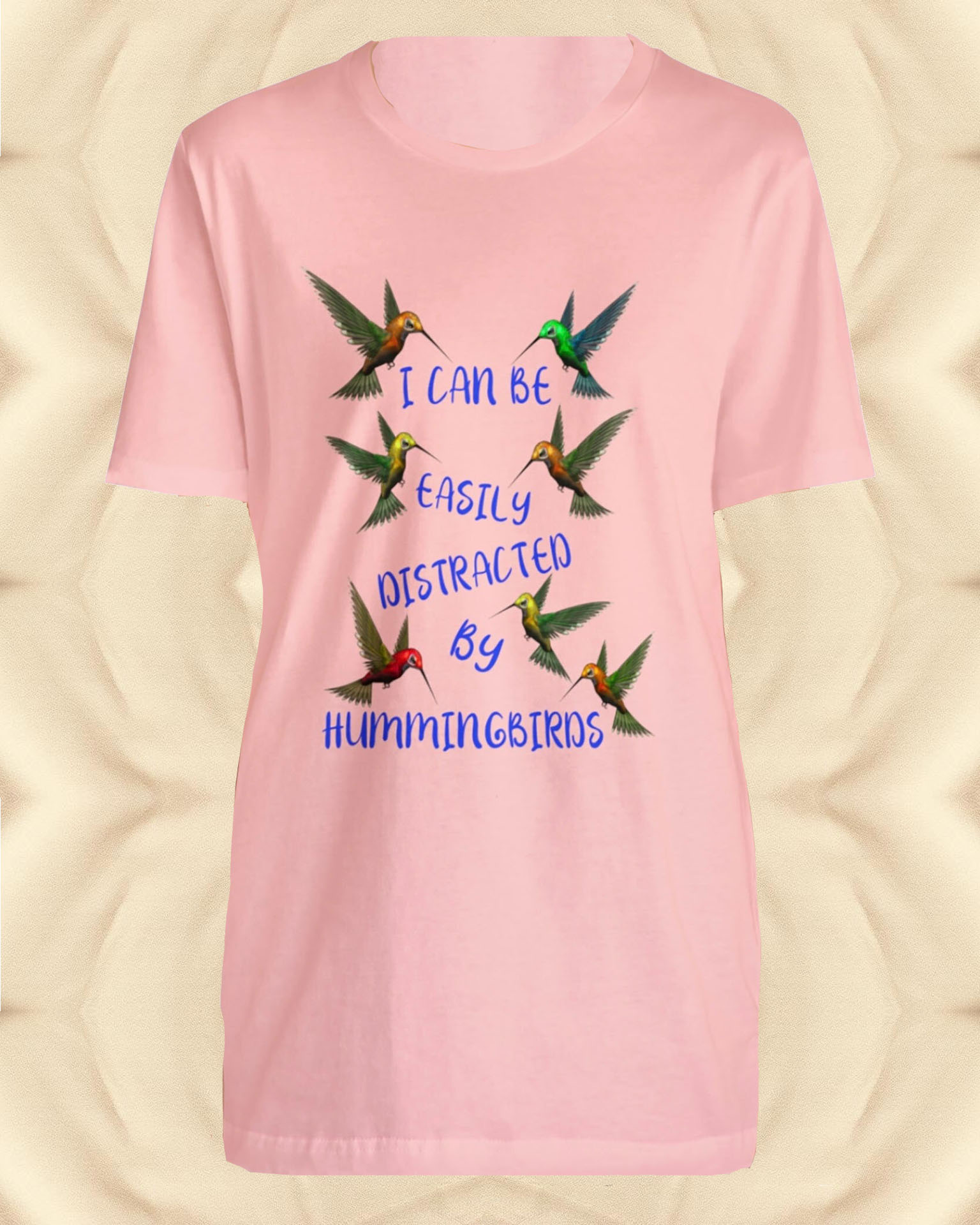 Easily Distracted by Hummingbirds Womens t-shirt, Bird Watcher Gift, Colorful Birds, Nature Lover
