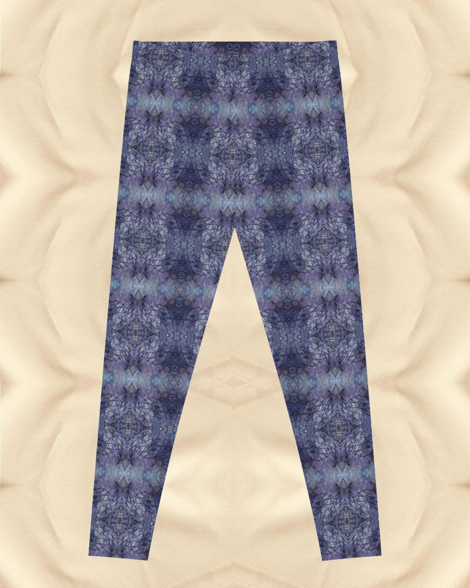 Lavender Spiral repeating image pattern Comfy Stretchy yoga or exercise leggings